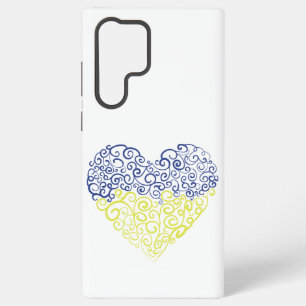 Coque Samsung Galaxy Spirale méhandi cœur aux couleurs du drapeau ukrai