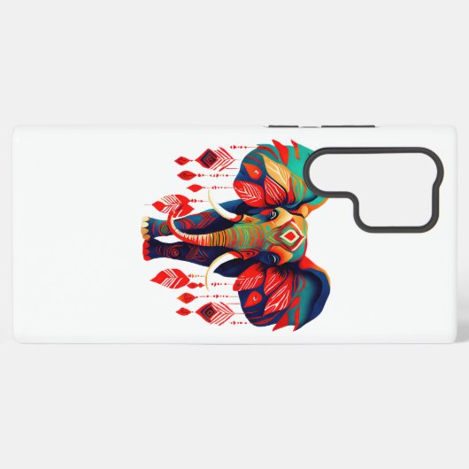 Coque Samsung Galaxy Spiritual Elephant with Red Feathers (Verso Horizontal)