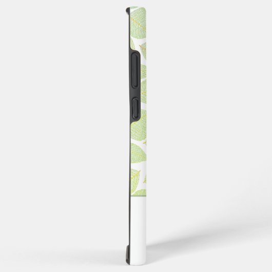 Coque Samsung Galaxy Squelette vert feuille Motif sur blanc (Côté droit)