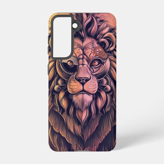 Coque Samsung Galaxy Steampunk Couleur Gradient Lion Rustique (Verso)