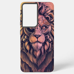 Coque Samsung Galaxy Steampunk Couleur Gradient Lion Rustique