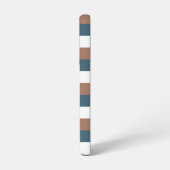 Coque Samsung Galaxy Stripes Motif Personnaliser Brown Turquoise Blanc (Côté gauche)