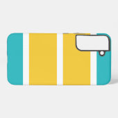 Coque Samsung Galaxy Stripes simples - Turquoise et jaune (Verso Horizontal)
