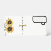 Coque Samsung Galaxy Sunflower Eucalyptus Monogramme Script moderne (Verso Horizontal)