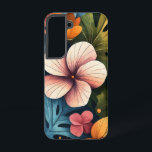Coque Samsung Galaxy Sunlit Grove<br><div class="desc">Les fleurs chaudes et feuillues s'étendent vers le haut dans la lumière dorée du matin.</div>