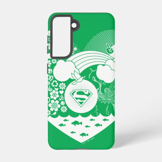 Coque Samsung Galaxy Supergirl Floral Peace Heart Graphisme (Verso)