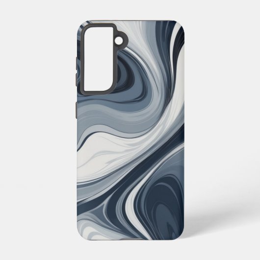 Coque Samsung Galaxy Swirls of white milk in dark blue (Verso)