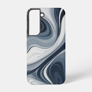 Coque Samsung Galaxy Swirls of white milk in dark blue