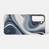Coque Samsung Galaxy Swirls of white milk in dark blue (Verso Horizontal)