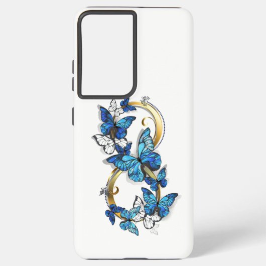 Coque Samsung Galaxy Symbol Infinity of Blue Morpho Butterflies (Verso)