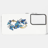Coque Samsung Galaxy Symbole infini de papillons Morpho bleus (Côté gauche)