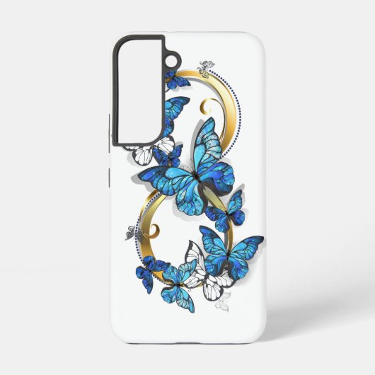 Coque Samsung Galaxy Symbole Infini de Papillons Morpho Bleus (Verso)