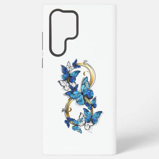 Coque Samsung Galaxy Symbole infini de papillons Morpho bleus (Verso)