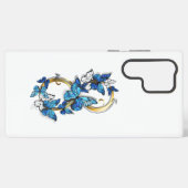 Coque Samsung Galaxy Symbole infini de papillons Morpho bleus (Verso Horizontal)