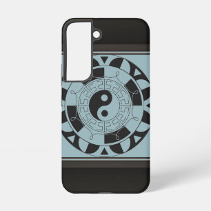 Coque Samsung Galaxy Symbole Yin Yang bleu et noir