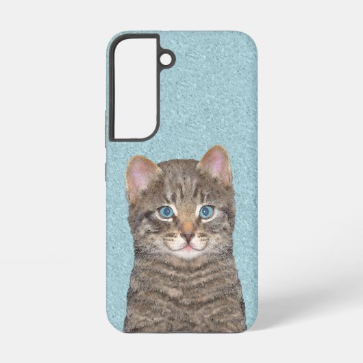 Coque Samsung Galaxy Tabby Gris Peinture Chat - Cute Original Art Chat (Verso)