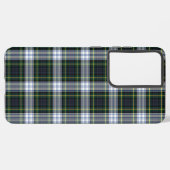 Coque Samsung Galaxy Tartan blanc vert Clan Gordon (Côté gauche)