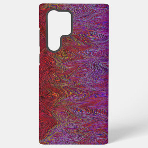 Coque Samsung Galaxy "Tempête neuronale" Abstrait Rouge Violet