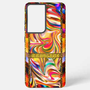 Coque Samsung Galaxy Tendances Abstraites des spires arc-en-ciel
