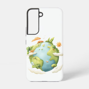 Coque Samsung Galaxy Terre aquarelle - Terre de dessin animé avec éléme