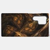 Coque Samsung Galaxy Terre Mère Art Abstrait Moderne Fractale Dorée (Verso Horizontal)