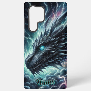 Coque Samsung Galaxy Tête de dragon dans un orage avec éclairs