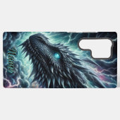 Coque Samsung Galaxy Tête de dragon dans un orage avec éclairs (Verso Horizontal)