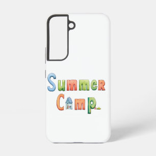 Coque Samsung Galaxy Texte de camp d'été coloré pour aventure en plein