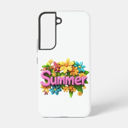 Coque Samsung Galaxy Texte d'été avec fleurs (Verso)