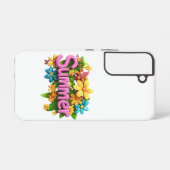 Coque Samsung Galaxy Texte d'été avec fleurs (Verso Horizontal)