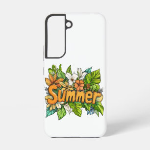 Coque Samsung Galaxy Texte d'été - Design floral d'été