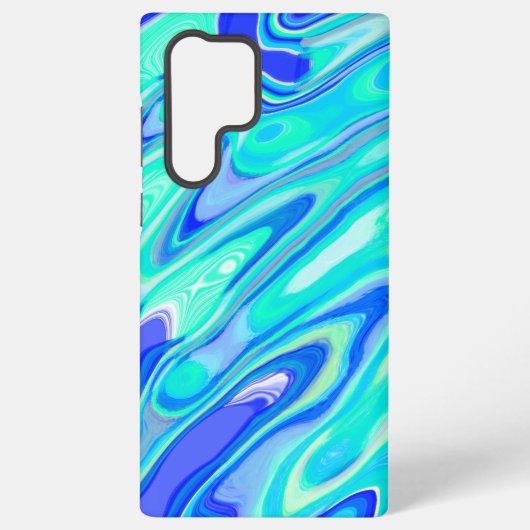 Coque Samsung Galaxy Texture Abstraite en marbre bleu turquoise (Verso)