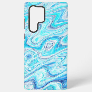 Coque Samsung Galaxy Texture de marbre de vague bleue océanique abstrai