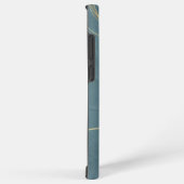 Coque Samsung Galaxy Texture Élégance Bleu Sarcelle Chardon Doré (Côté droit)