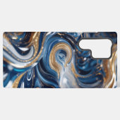 Coque Samsung Galaxy Texture en marbre 3D Deep Blue Gold (Verso Horizontal)