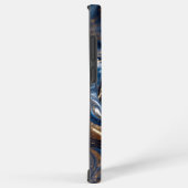 Coque Samsung Galaxy Texture en marbre 3D Deep Blue Gold (Côté droit)