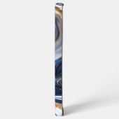 Coque Samsung Galaxy Texture en marbre 3D Deep Blue Gold (Côté gauche)