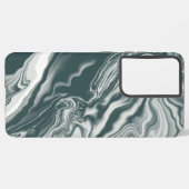 Coque Samsung Galaxy Texture Noire Et Marbre blanc Sans Faille (Côté gauche)