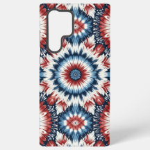 Tie-dye rouge, blanc et bleu