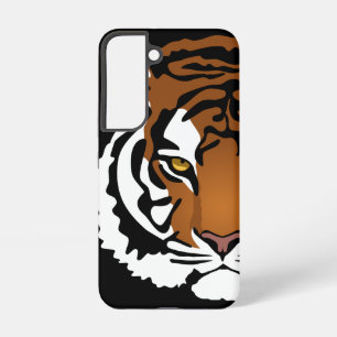 Coque Samsung Galaxy Tigre, Chat Sauvage sur Fond Noir