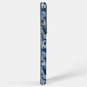 Coque Samsung Galaxy Toile Bleue Parisienne tissu à motifs (Côté droit)