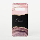 Coque Samsung Galaxy Tons de rose Agate & Parties scintillant or - Mono (Dos)