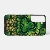 COQUE SAMSUNG GALAXY TONS DE SHAMROCKS CELTIQUES IRLANDAIS VERTS (Verso Horizontal)