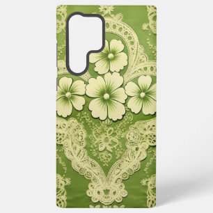 COQUE SAMSUNG GALAXY TONS VERT ORNÉ DE LACE IRLANDAISE