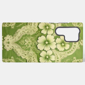COQUE SAMSUNG GALAXY TONS VERT ORNÉ DE LACE IRLANDAISE (Verso Horizontal)