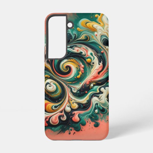 Coque Samsung Galaxy Tourbillon de cascade de corail | Art fluide abstr (Verso)