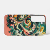 Coque Samsung Galaxy Tourbillon de cascade de corail | Art fluide abstr (Verso Horizontal)