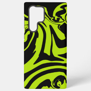 Coque Samsung Galaxy Tourbillon de marbre rétro vert et noir