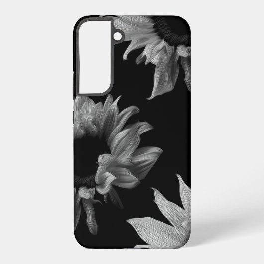 Coque Samsung Galaxy Tournesol Noir Blancs photo d'art unique (Verso)