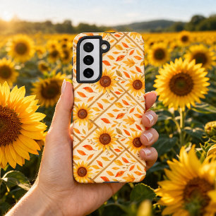 Coque Samsung Galaxy Tournesol Rétro & Ferme Rustique Aquarelle